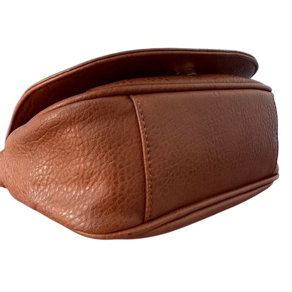 Antik Kraft Crossbody Saddle Bag Brown Vegan Leather Removable Strap - Picture 8 of 10